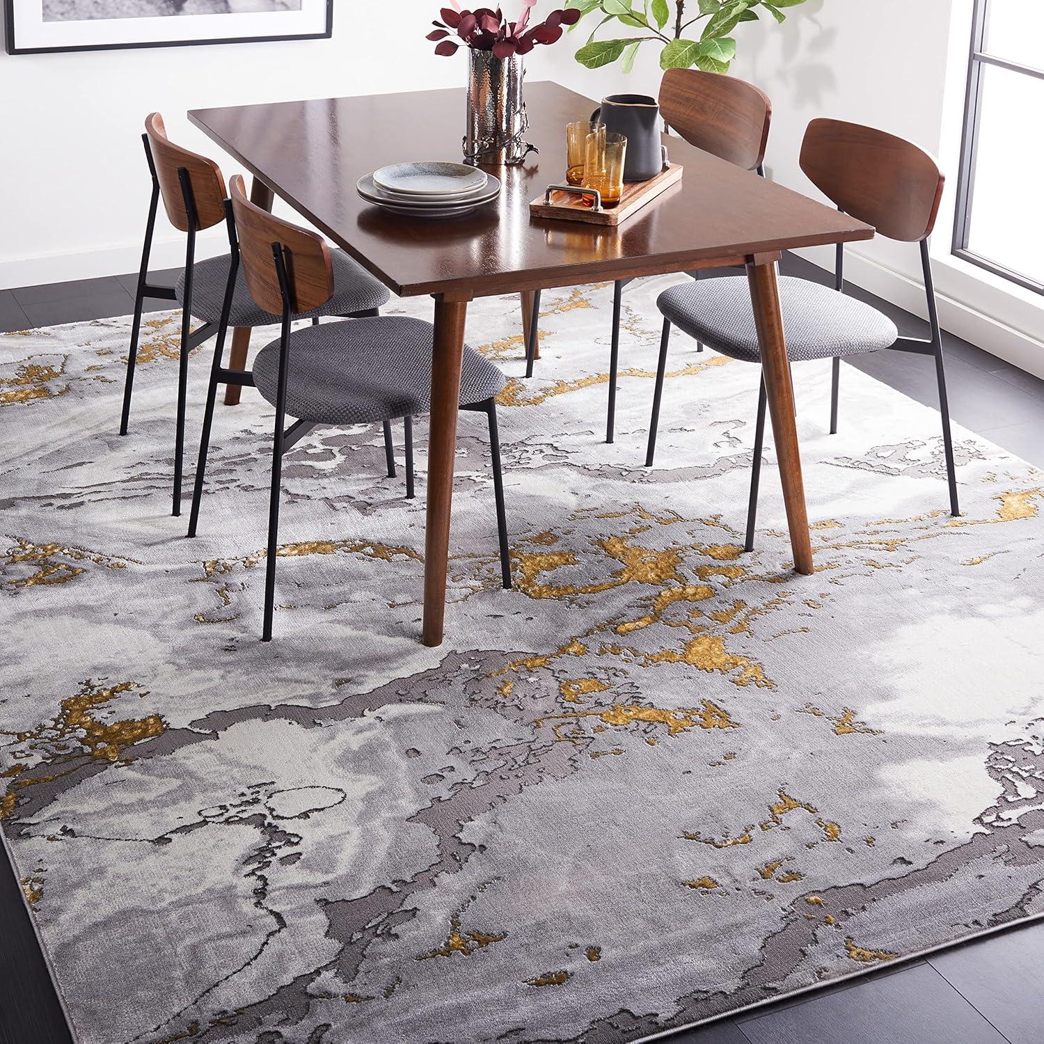 image:imageSAFAVIEH Area Rug 8x10 Craft Collection Large Grey amp Gold Modern Abstract Design NonShedding amp Easy Cleaning Ideal for Living Room Bedroom Office Dining Space CFT860FGreyGold