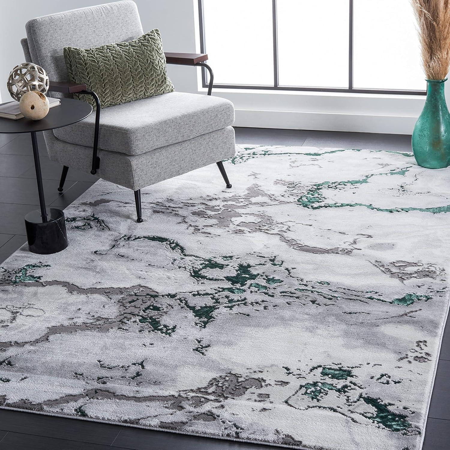 image:imageSAFAVIEH Area Rug 8x10 Craft Collection Large Grey amp Gold Modern Abstract Design NonShedding amp Easy Cleaning Ideal for Living Room Bedroom Office Dining Space CFT860FGreyGreen