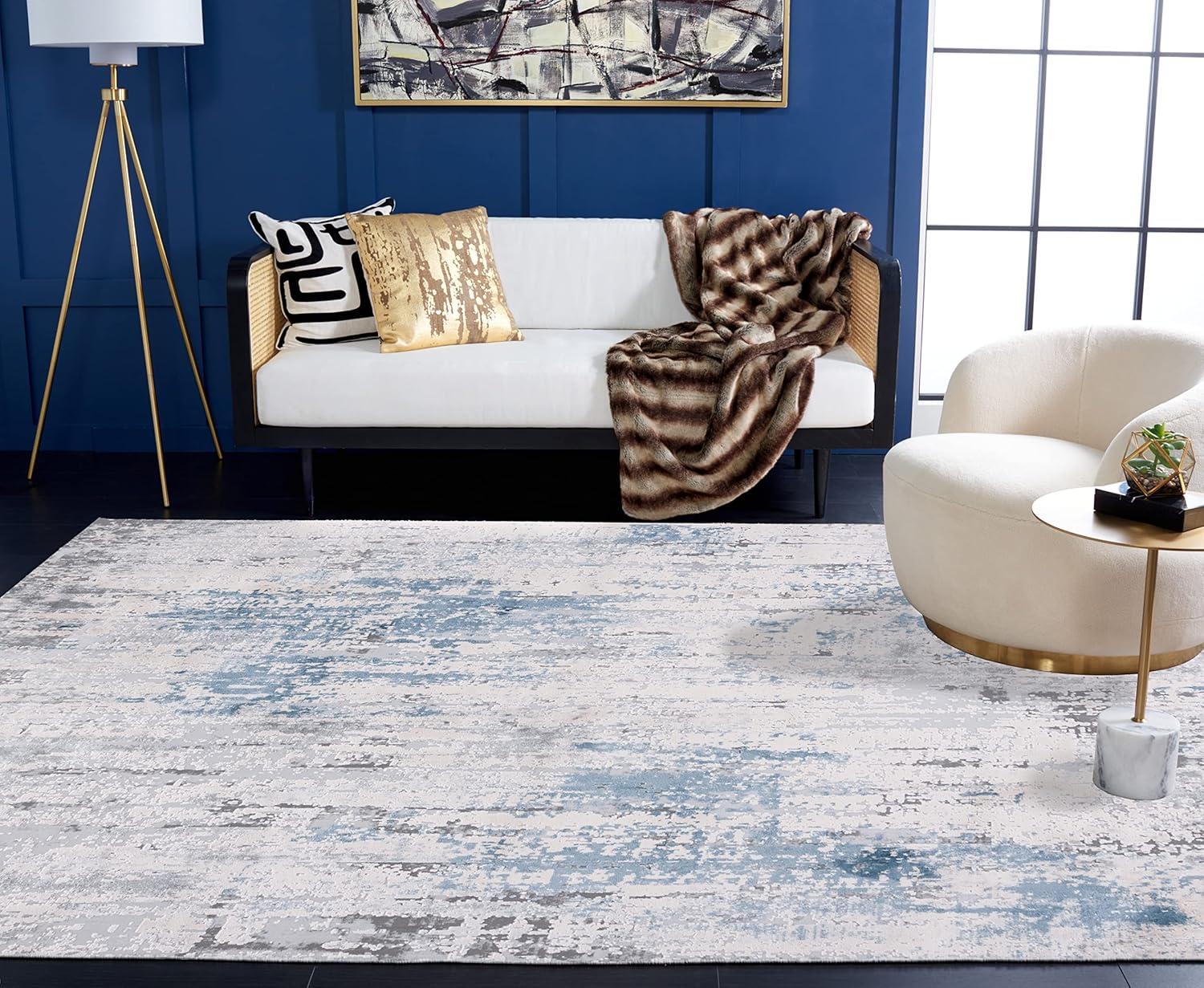image:imageSAFAVIEH Area Rug 8x10 Invista Collection Large Grey amp Blue Modern Abstract Design NonShedding amp Easy Cleaning Ideal for Living Room Bedroom Office Dining Space INV486FGreyBlue