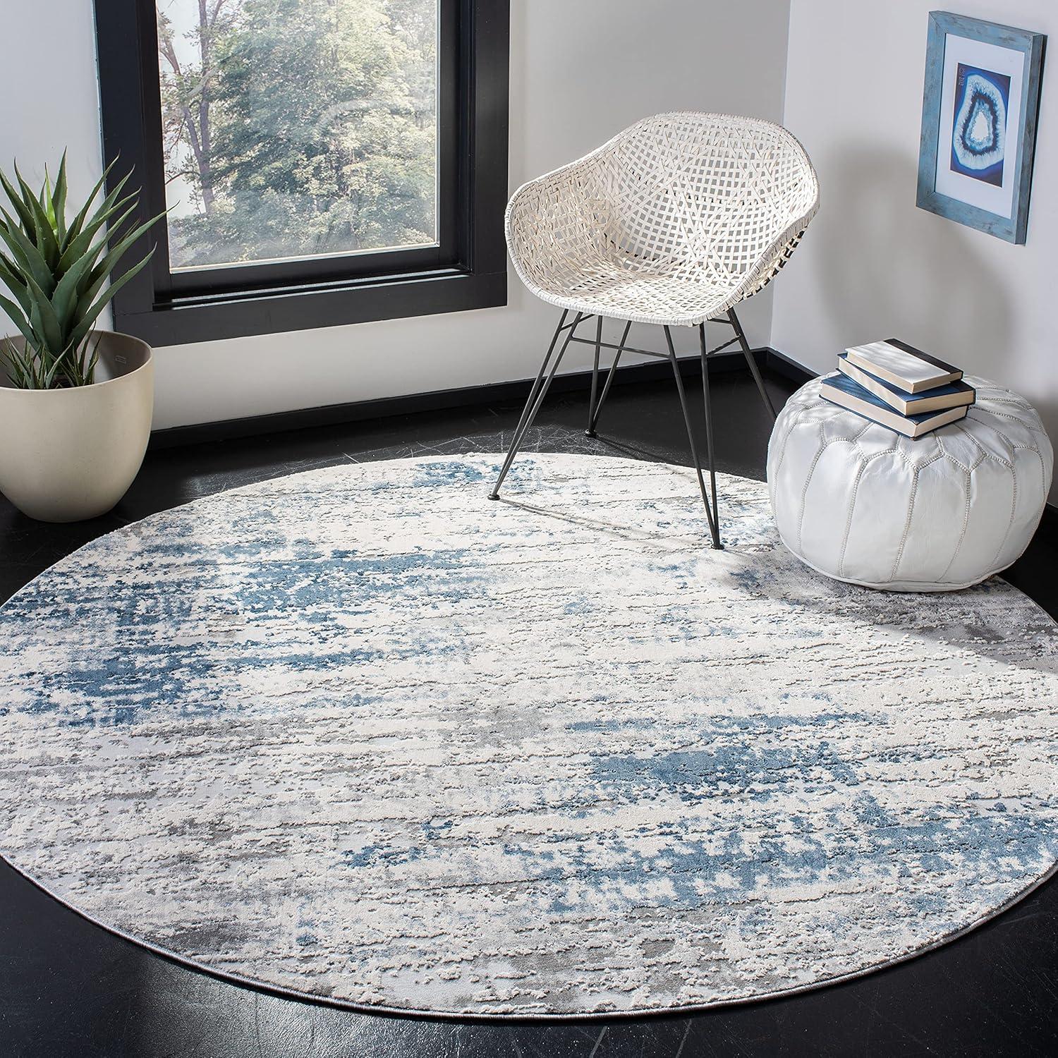 image:imageSAFAVIEH Area Rug 8x10 Invista Collection Large Grey amp Blue Modern Abstract Design NonShedding amp Easy Cleaning Ideal for Living Room Bedroom Office Dining Space INV486FGreyBlue