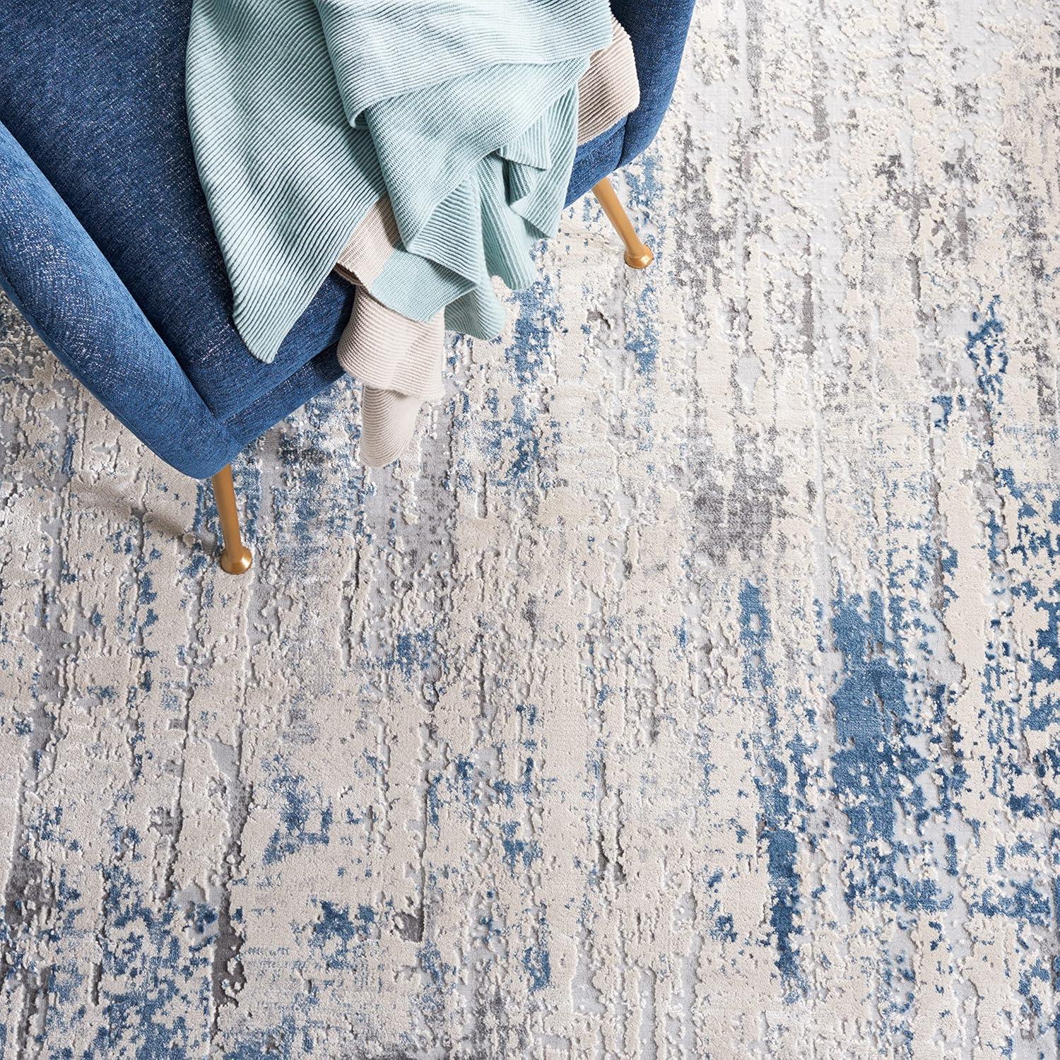 image:imageSAFAVIEH Area Rug 8x10 Invista Collection Large Grey amp Blue Modern Abstract Design NonShedding amp Easy Cleaning Ideal for Living Room Bedroom Office Dining Space INV486FGreyBlue