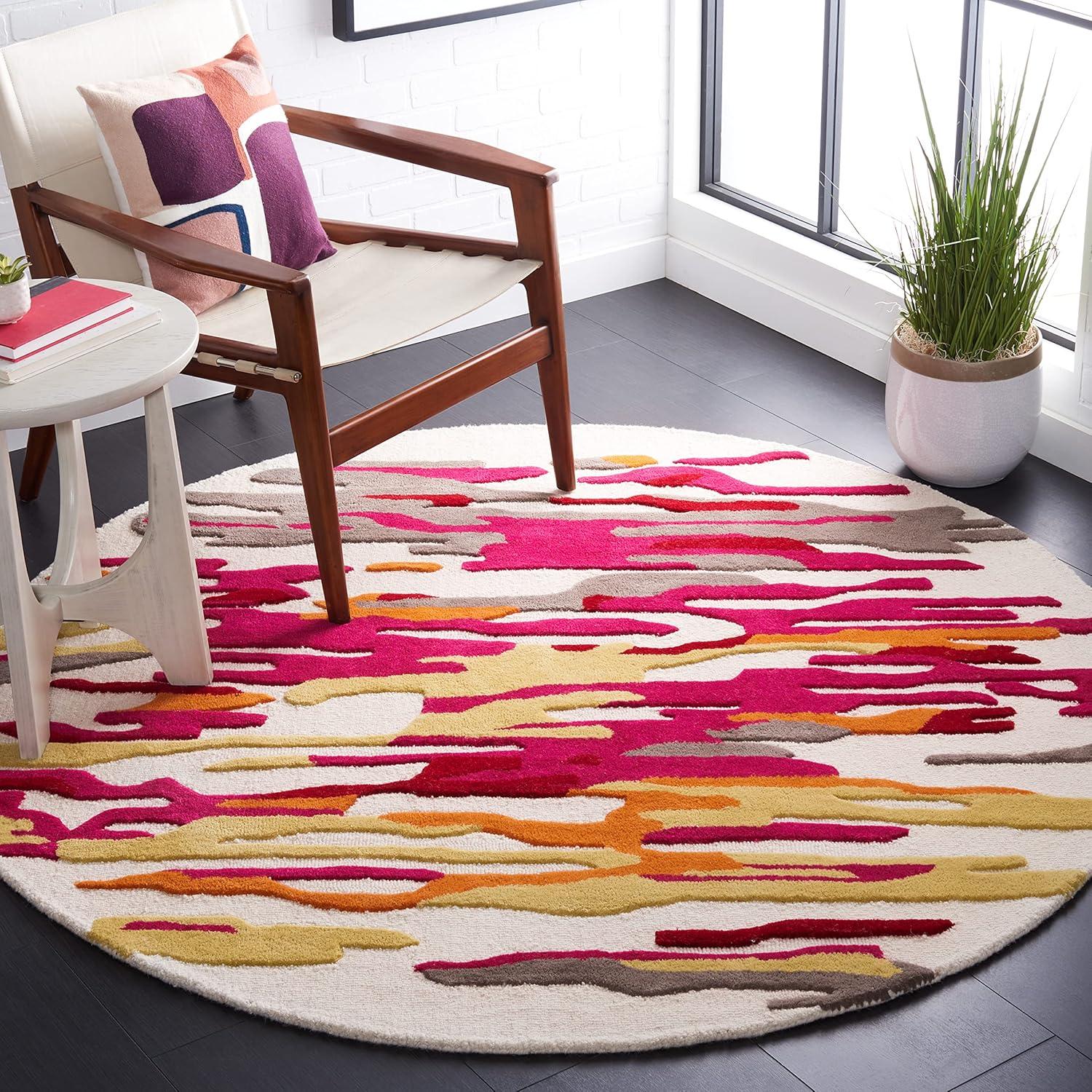 image:imageSAFAVIEH Area Rug 8x10 Rodeo Drive Collection Large Ivory amp Black Handmade Wool MidCentury Modern Design Ideal for Living Room Bedroom Office Dining Space RD858ZIvoryRed