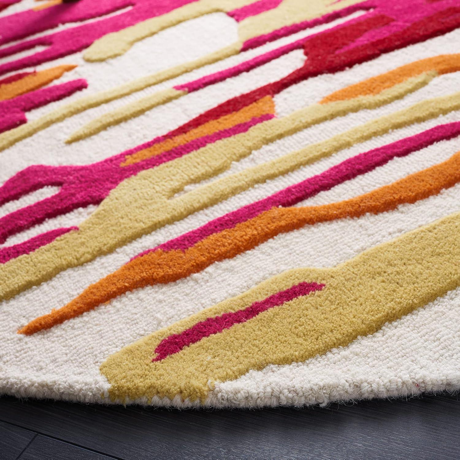 image:imageSAFAVIEH Area Rug 8x10 Rodeo Drive Collection Large Ivory amp Black Handmade Wool MidCentury Modern Design Ideal for Living Room Bedroom Office Dining Space RD858ZIvoryRed