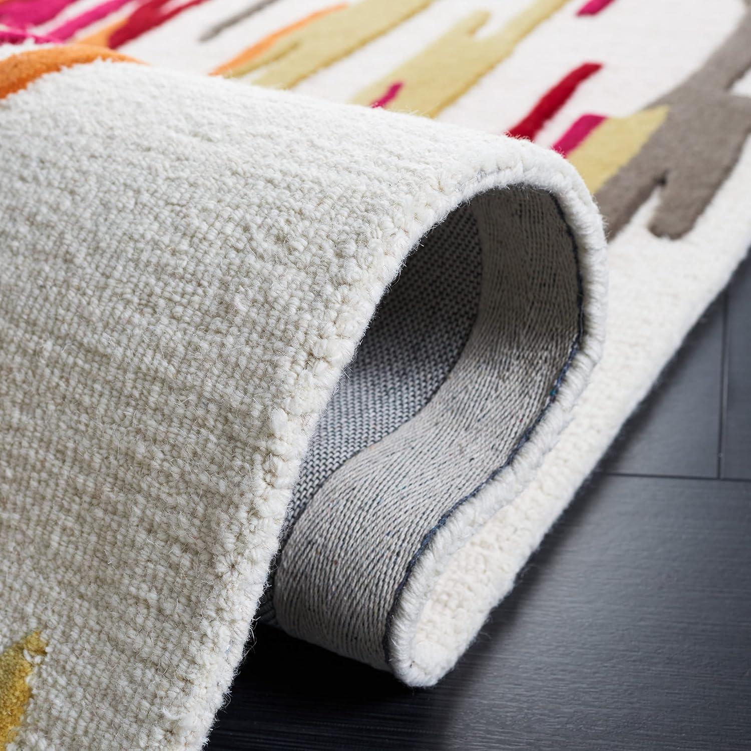 image:imageSAFAVIEH Area Rug 8x10 Rodeo Drive Collection Large Ivory amp Black Handmade Wool MidCentury Modern Design Ideal for Living Room Bedroom Office Dining Space RD858ZIvoryRed