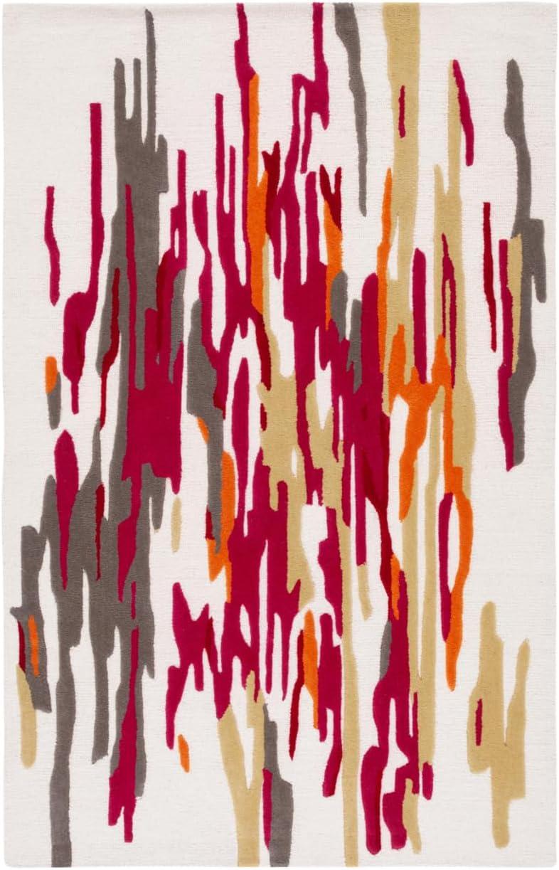 image:imageSAFAVIEH Area Rug 8x10 Rodeo Drive Collection Large Ivory amp Black Handmade Wool MidCentury Modern Design Ideal for Living Room Bedroom Office Dining Space RD858ZIvoryRed