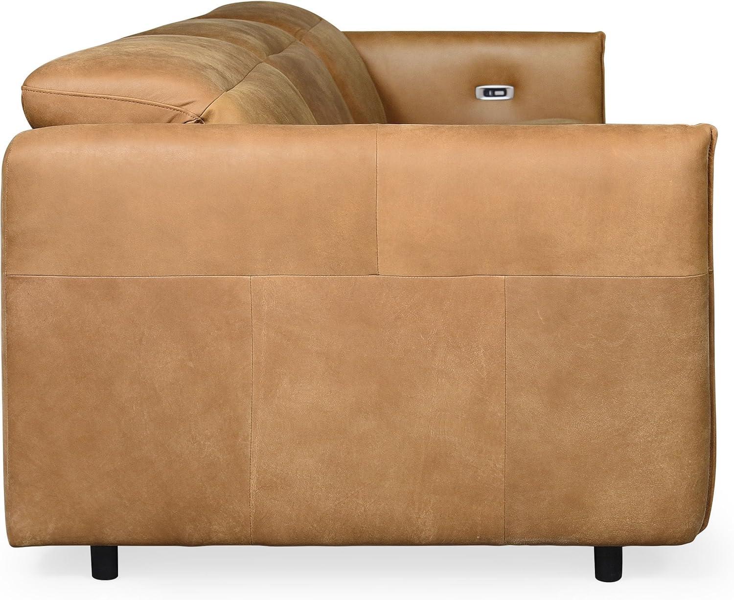 image:imageSAFAVIEH Couture Doug Reclining Sofa Brown Leather USB Charging Port Ideal for Living Room Family Room 107 W x 42 D x 30 H SFV2412ABrown