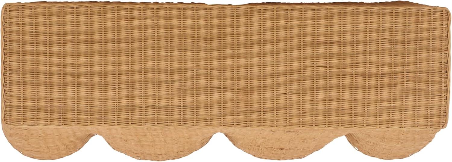 image:imageSAFAVIEH Couture Jilliette Natural Rattan Console Table Handwoven Boho Coastal Design Sculptural Base Fully Assembled Ideal for Entryway Living Room 52 W x 193 D x 315 H CWK3024ANatural