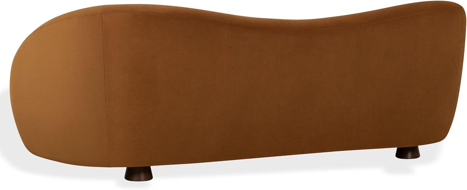 image:imageSAFAVIEH Couture Jocelyne Sofa Modern Curved Design Brown Velvet amp Walnut Ideal for Living Room Family Room 85 W x 368 D x 30 H SFV7519ABrownWalnut