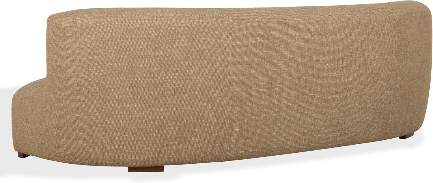 image:imageSAFAVIEH Couture Kellibriana Chenille Sofa Tan Chenille amp Walnut Wood Legs Fully Assembled Ideal for Living Room Family Room 905 W x 393 D x 287 H SFV7521ATanWalnut