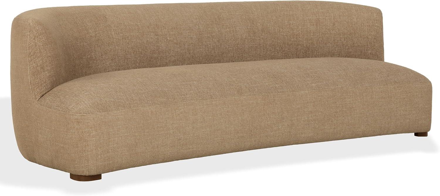 image:imageSAFAVIEH Couture Kellibriana Chenille Sofa Tan Chenille amp Walnut Wood Legs Fully Assembled Ideal for Living Room Family Room 905 W x 393 D x 287 H SFV7521ATanWalnut