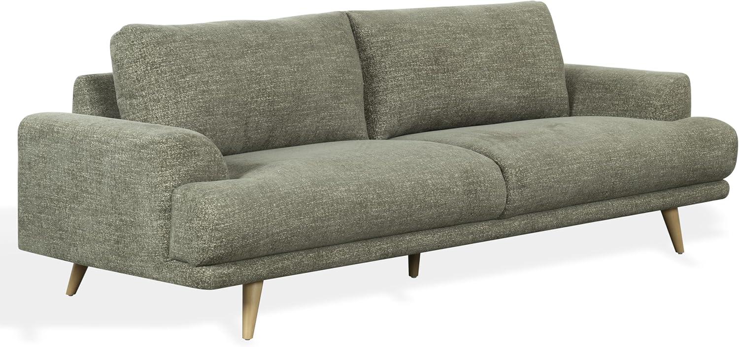 image:imageSAFAVIEH Couture Nikolai Sofa MidCentury Modern Style Taupe Chenille Upholstery Ideal for Living Room Family Room 894 W x 37 D x 346 H SFV6122AGreen