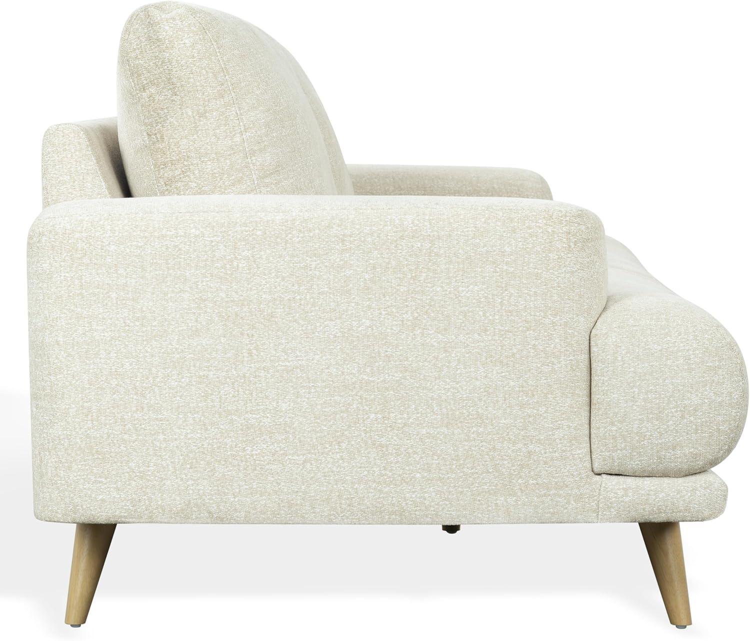 image:imageSAFAVIEH Couture Nikolai Sofa MidCentury Modern Style Taupe Chenille Upholstery Ideal for Living Room Family Room 894 W x 37 D x 346 H SFV6122ATaupe