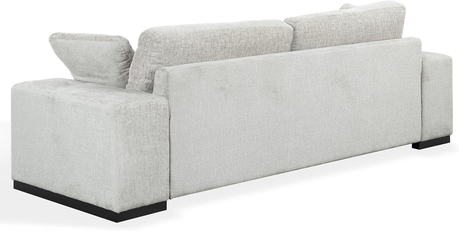 image:imageSAFAVIEH Couture Oakleigh Sofa Contemporary Style Dark Green Chenille Upholstery Ideal for Living Room Family Room 98 W x 35 D x 33 H SFV6121BGrey
