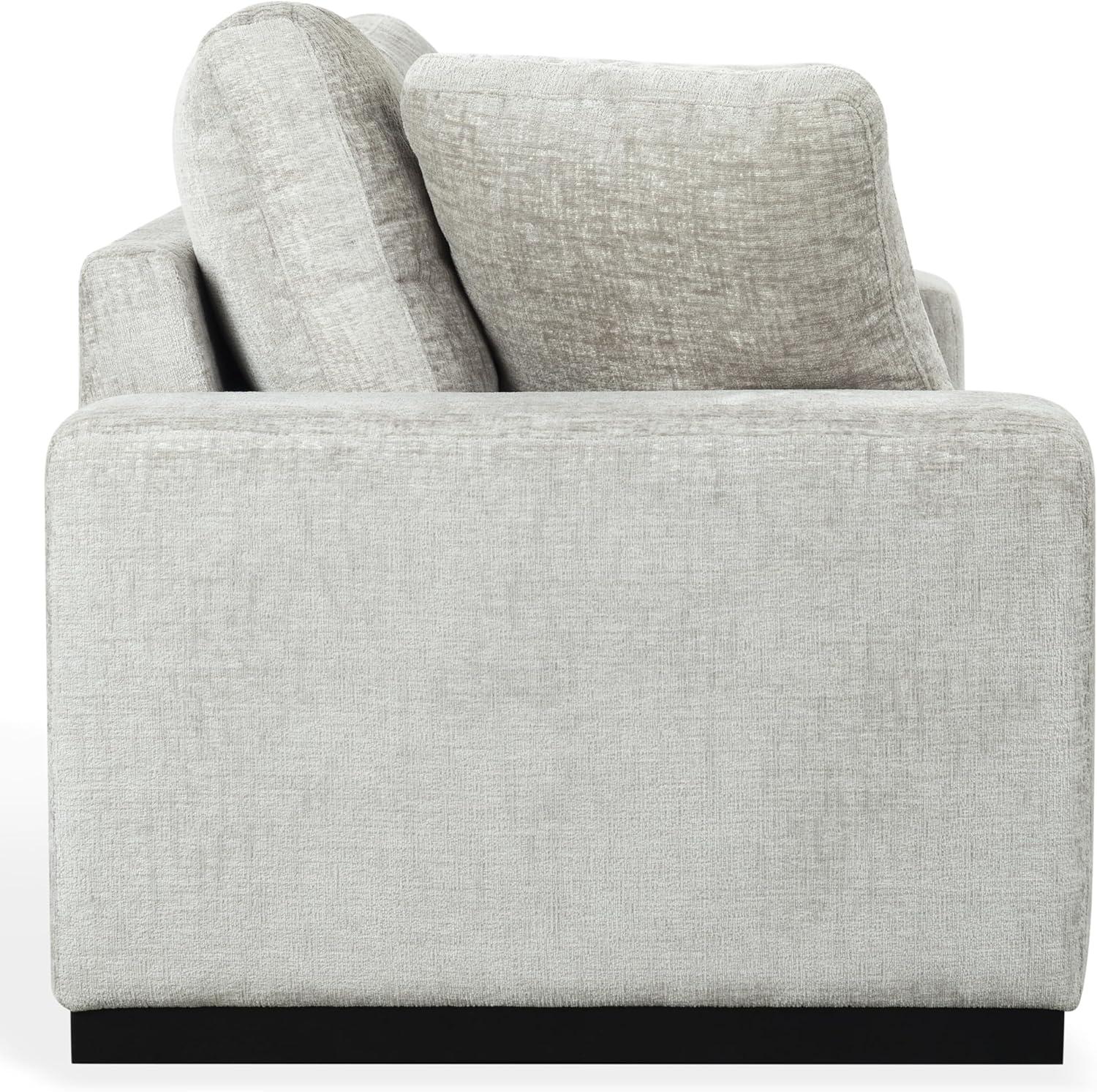 image:imageSAFAVIEH Couture Oakleigh Sofa Contemporary Style Dark Green Chenille Upholstery Ideal for Living Room Family Room 98 W x 35 D x 33 H SFV6121BGrey
