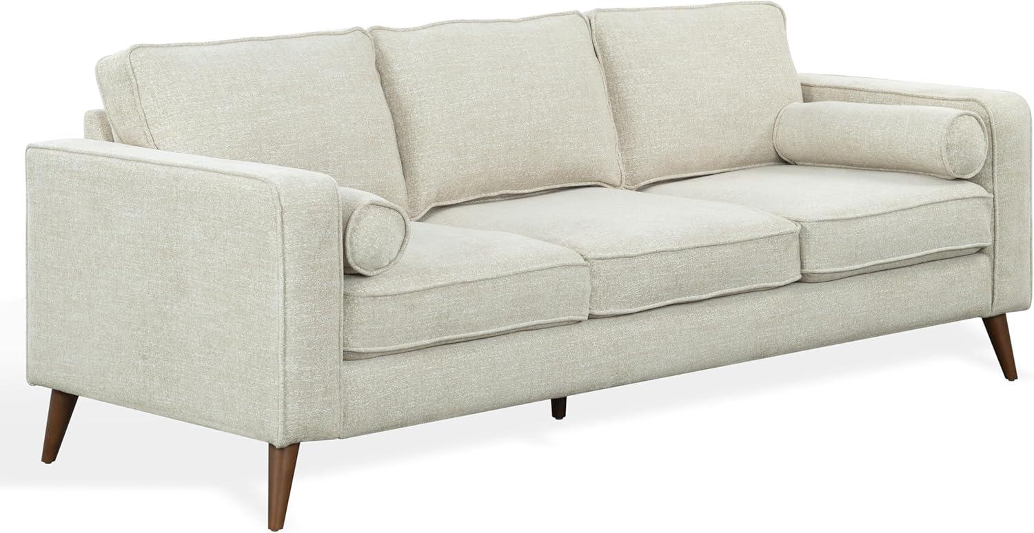 image:imageSAFAVIEH Couture Robertson Sofa MidCentury Modern Style Taupe Chenille Upholstery Ideal for Living Room Family Room 92 W x 368 D x 34 H SFV6120ATaupe
