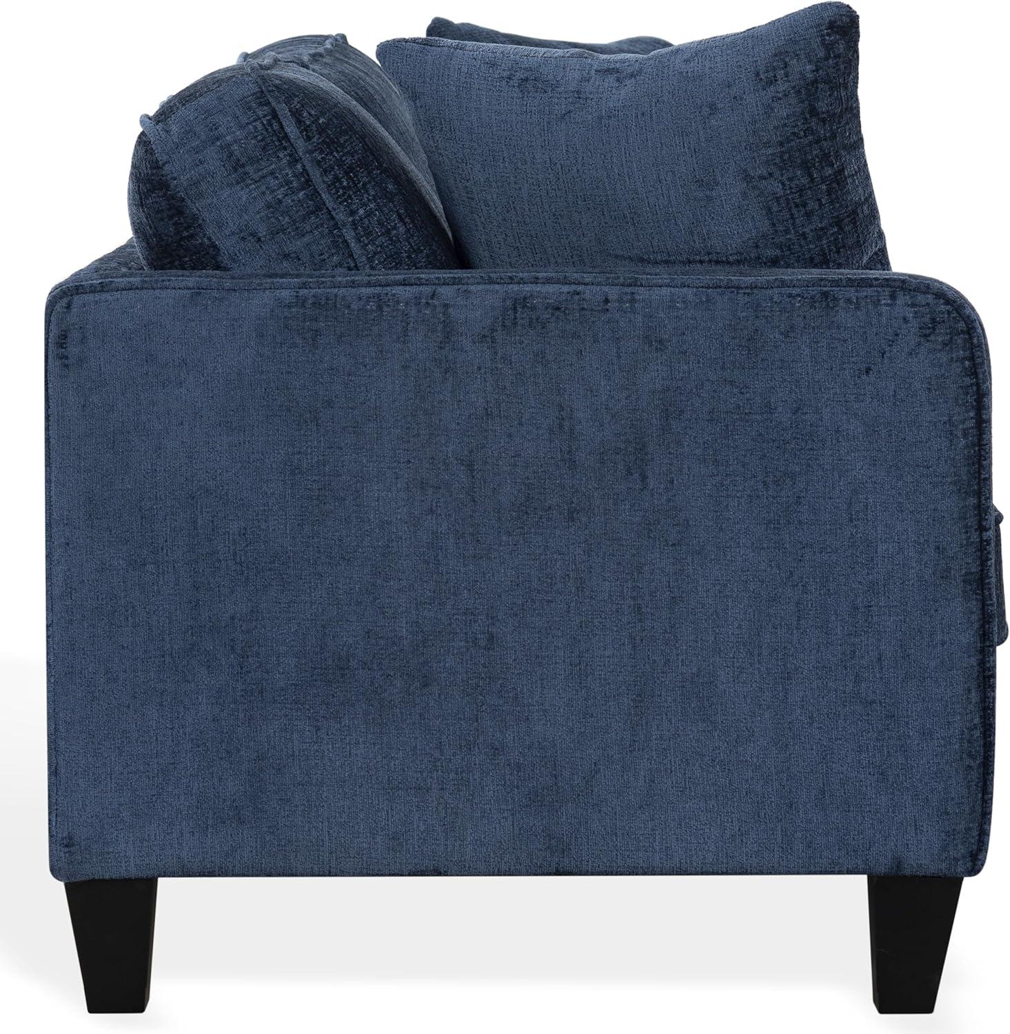 image:imageSAFAVIEH Couture Taylyn Sofa Navy Chenille Upholstery Ideal for Living Room Family Room 866 W x 35 D x 33 H SFV6118ANavy