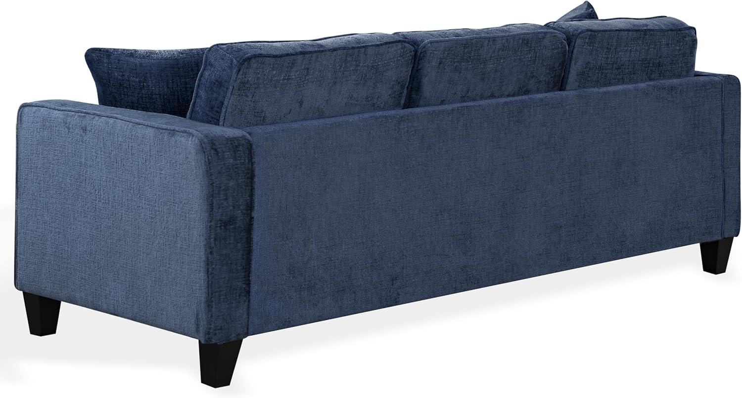 image:imageSAFAVIEH Couture Taylyn Sofa Navy Chenille Upholstery Ideal for Living Room Family Room 866 W x 35 D x 33 H SFV6118ANavy