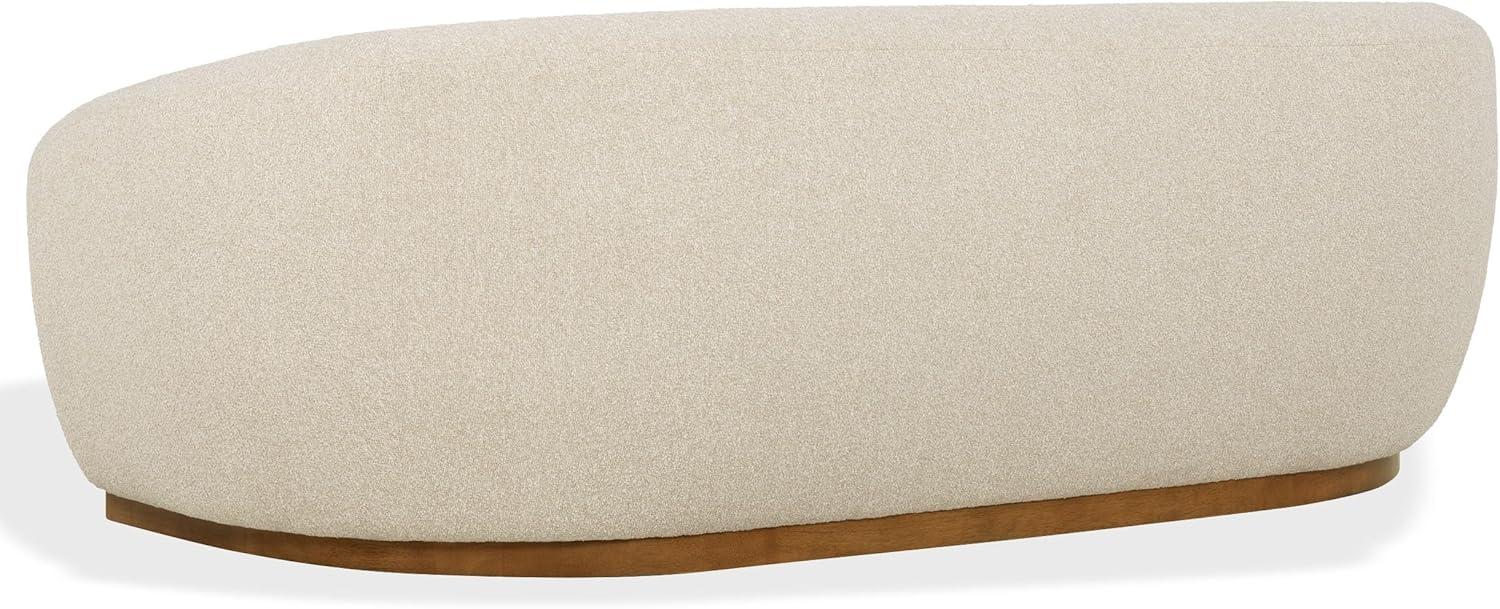 image:imageSAFAVIEH Couture Tylah Sofa Modern Curved Back Design Beige Boucle amp Walnut Fully Assembled Ideal for Living Room Family Room 866 W x 385 D x 283 H SFV7520ABeigeWalnut