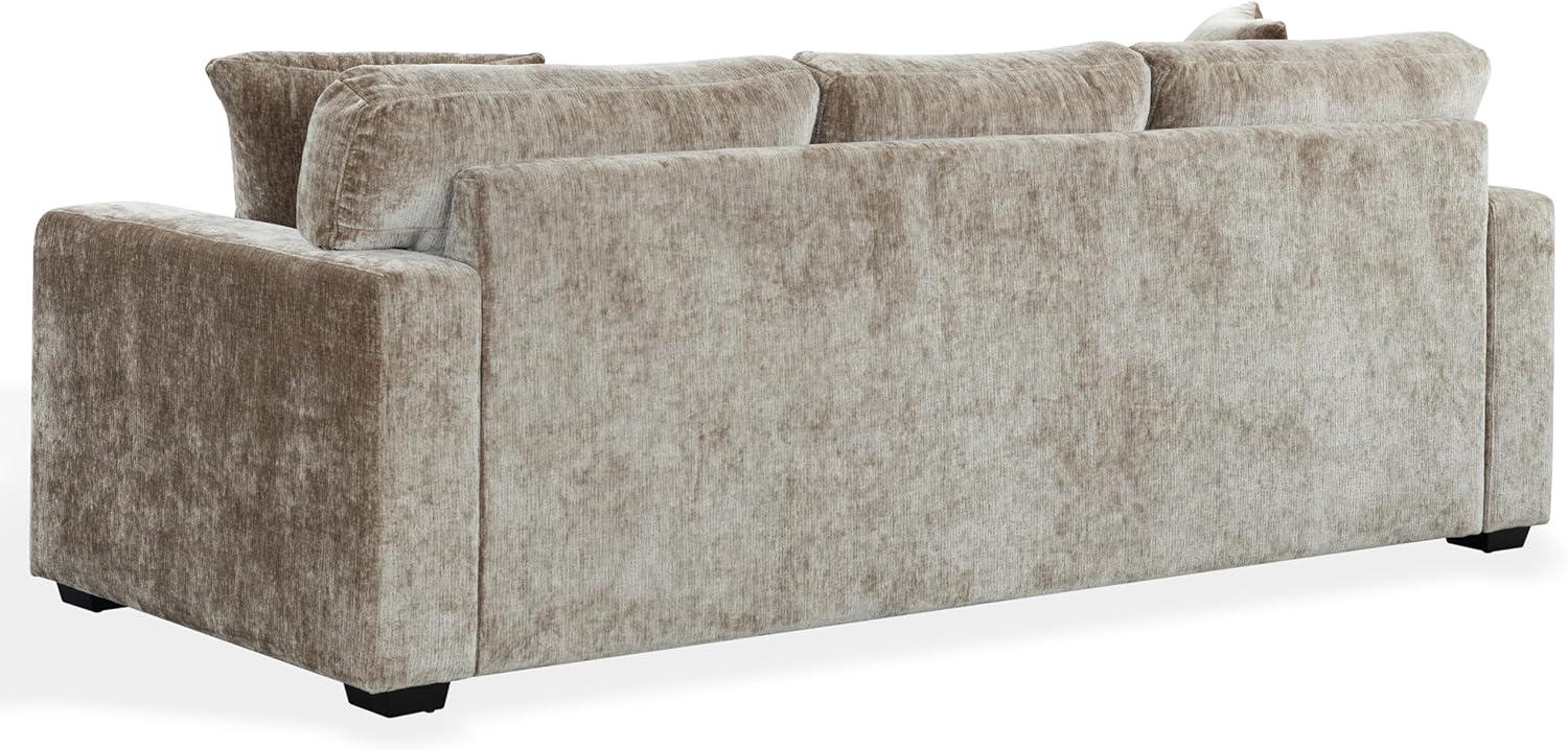 image:imageSAFAVIEH Couture Vasquez 3Seat Sofa Dark Green Chenille Upholstery Ideal for Living Room Family Room 92 W x 375 D x 343 H SFV6119ABrown