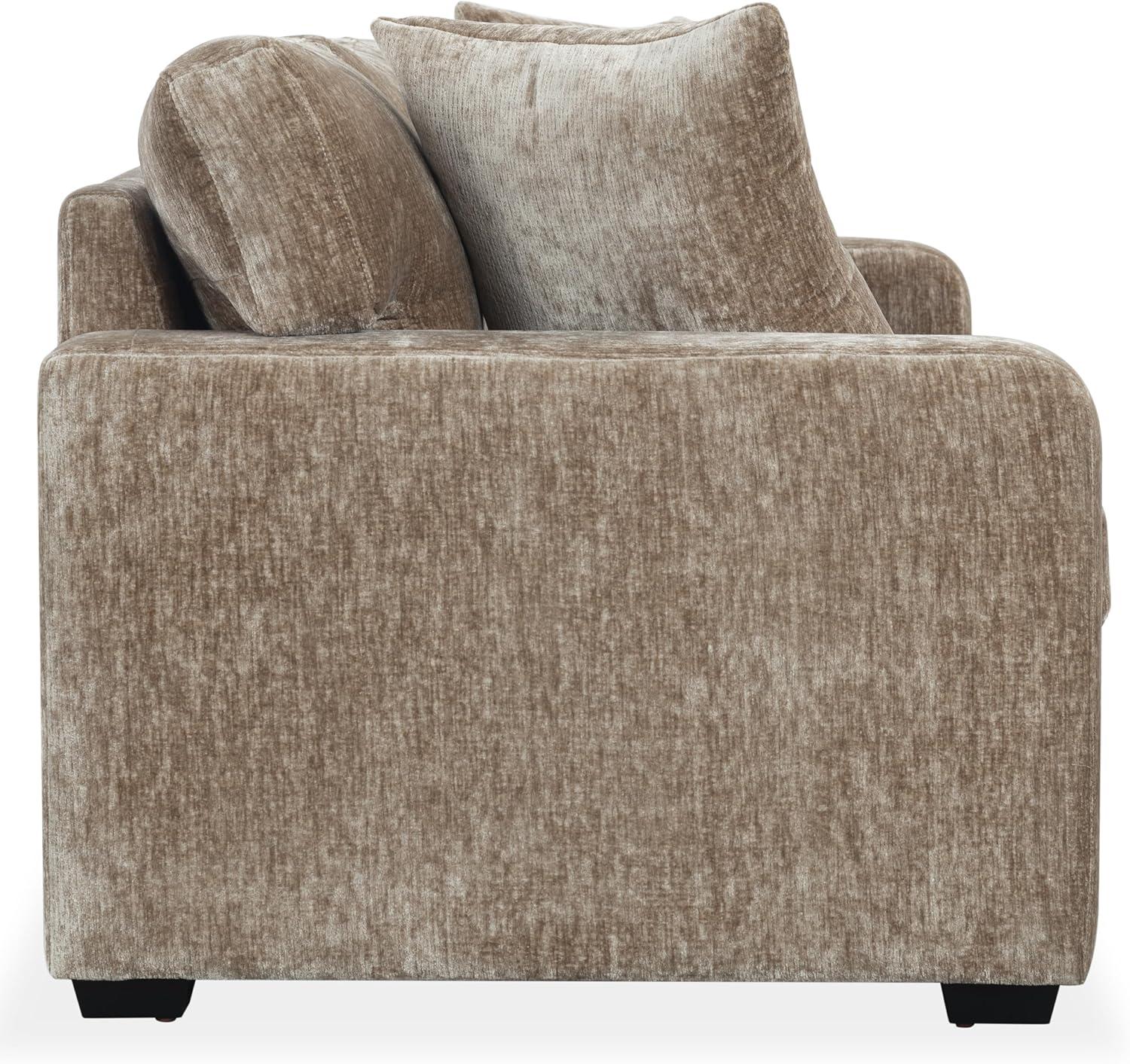 image:imageSAFAVIEH Couture Vasquez 3Seat Sofa Dark Green Chenille Upholstery Ideal for Living Room Family Room 92 W x 375 D x 343 H SFV6119ABrown