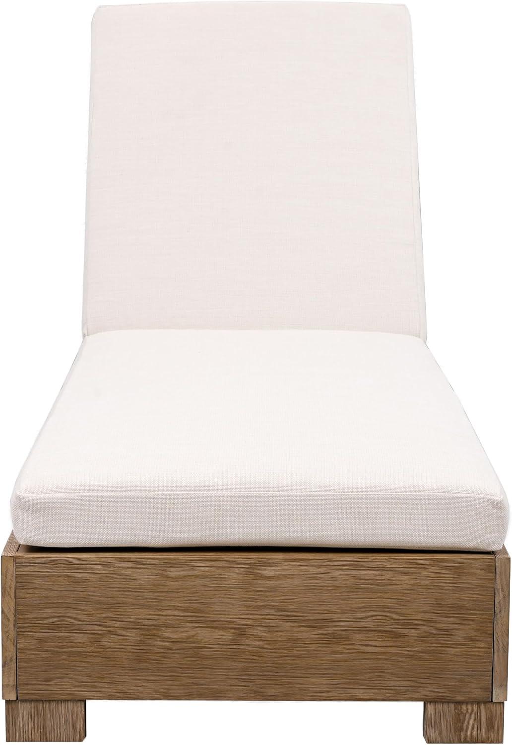 image:imageSAFAVIEH Couture Outdoor Collection Blanquilla NaturalBeige Cushion Solid Wood Chaise Lounge Chair