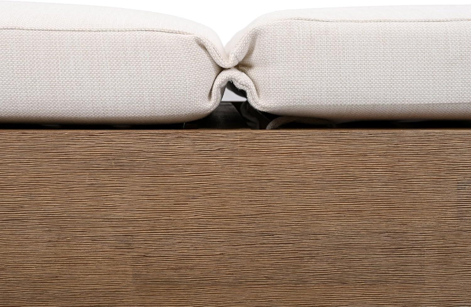 image:imageSAFAVIEH Couture Outdoor Collection Blanquilla NaturalBeige Cushion Solid Wood Chaise Lounge Chair