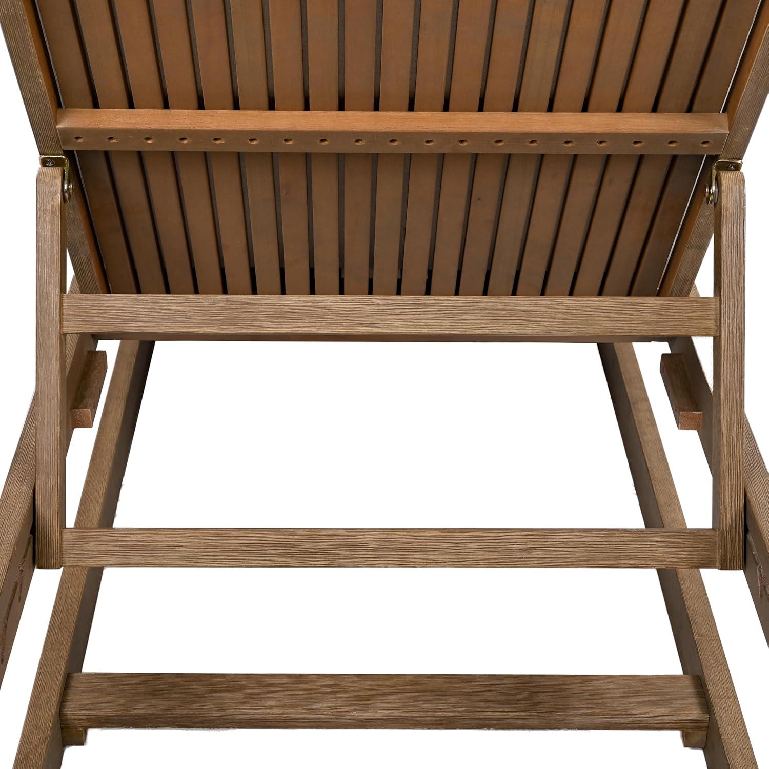 image:imageSAFAVIEH Couture Outdoor Collection Saint Vincent NaturalBeige Cushion Solid Wood Chaise Lounge Chair