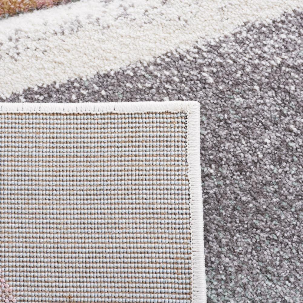 image:imageSAFAVIEH Hollywood Collection Area Rug 53 x 76 Grey amp Blue MidCentury Modern Design NonShedding amp Easy Care Ideal for High Traffic Areas in Living Room Bedroom HLW766FGreyPink