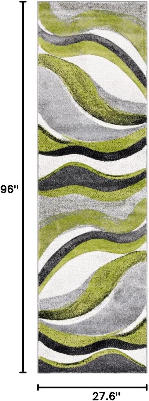 image:imageSAFAVIEH Hollywood Collection Area Rug 53 x 76 Grey amp Blue MidCentury Modern Design NonShedding amp Easy Care Ideal for High Traffic Areas in Living Room Bedroom HLW766FGreyGreen