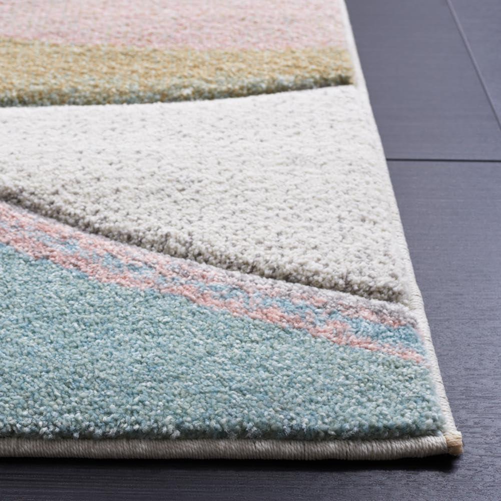 image:imageSAFAVIEH Hollywood Collection Area Rug 53 x 76 Grey amp Blue MidCentury Modern Design NonShedding amp Easy Care Ideal for High Traffic Areas in Living Room Bedroom HLW766FGreyPink