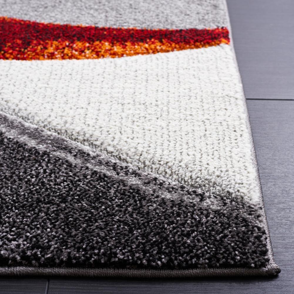 image:imageSAFAVIEH Hollywood Collection Area Rug 53 x 76 Grey amp Blue MidCentury Modern Design NonShedding amp Easy Care Ideal for High Traffic Areas in Living Room Bedroom HLW766FGreyRed