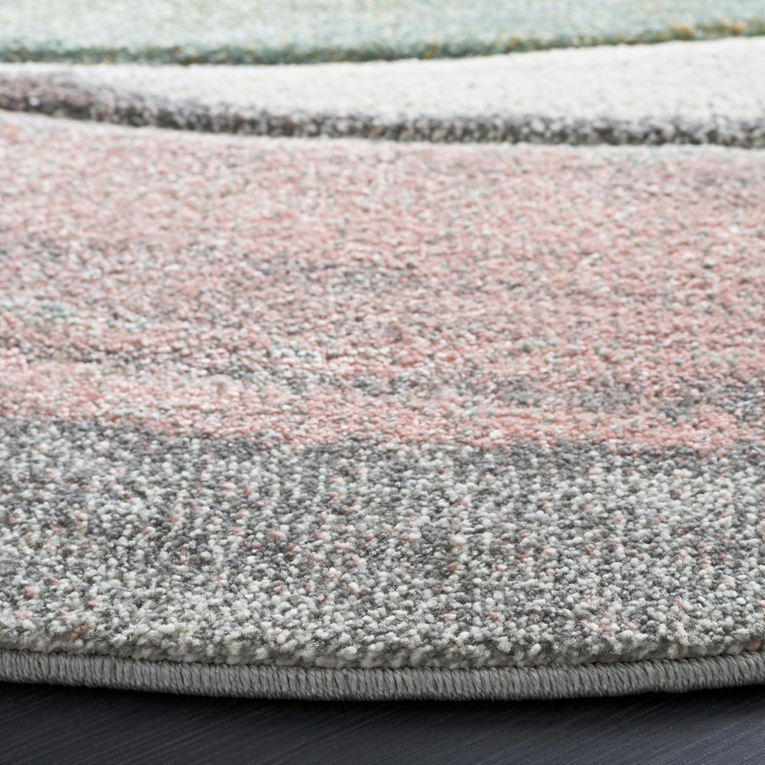 image:imageSAFAVIEH Hollywood Collection Area Rug 53 x 76 Grey amp Blue MidCentury Modern Design NonShedding amp Easy Care Ideal for High Traffic Areas in Living Room Bedroom HLW766FGreyPink