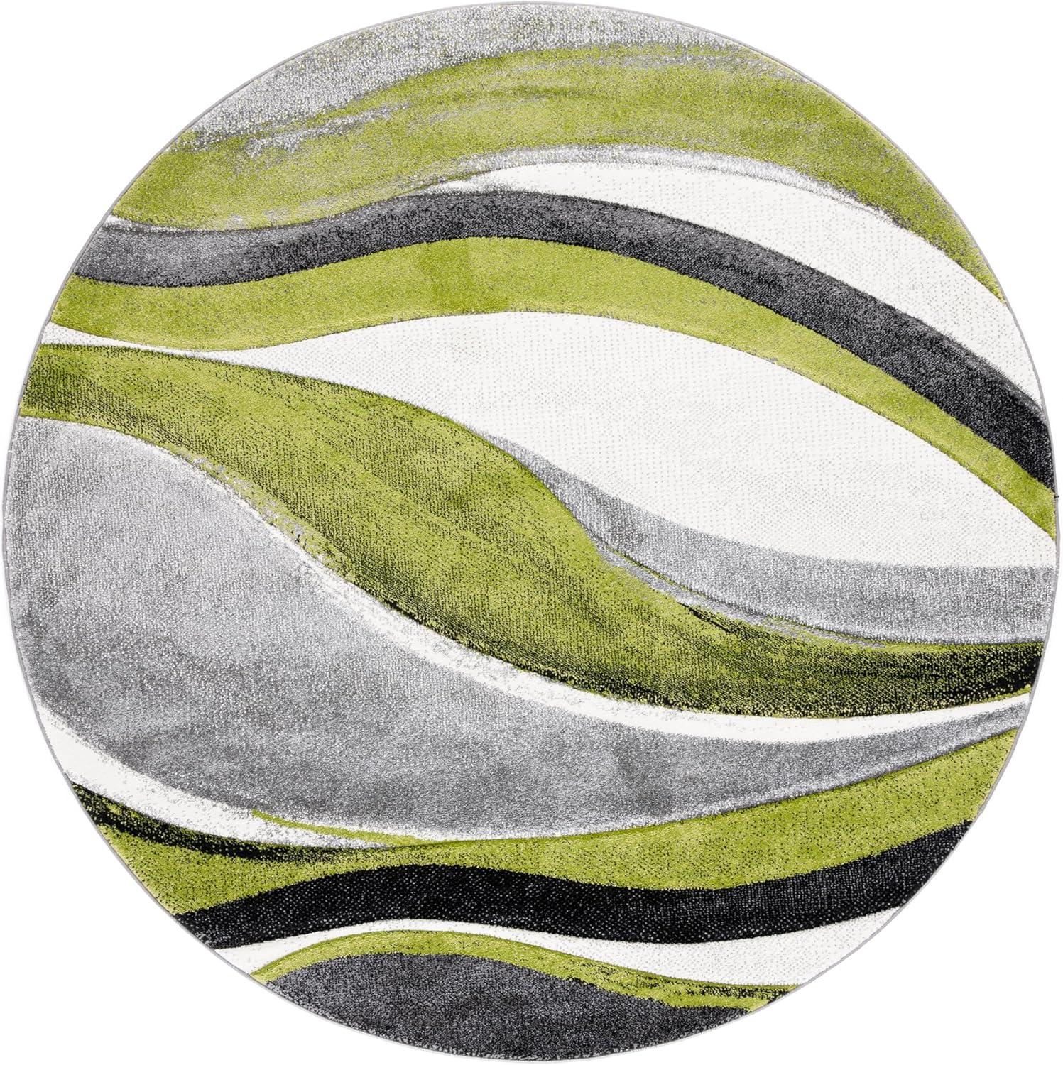 image:imageSAFAVIEH Hollywood Collection Area Rug 53 x 76 Grey amp Blue MidCentury Modern Design NonShedding amp Easy Care Ideal for High Traffic Areas in Living Room Bedroom HLW766FGreyGreen