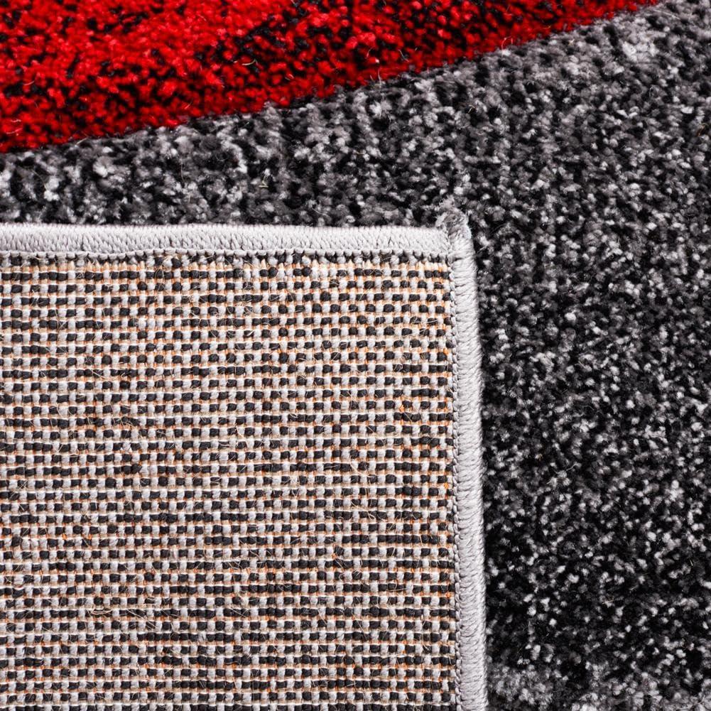image:imageSAFAVIEH Hollywood Collection Area Rug 53 x 76 Grey amp Blue MidCentury Modern Design NonShedding amp Easy Care Ideal for High Traffic Areas in Living Room Bedroom HLW766FGreyRed