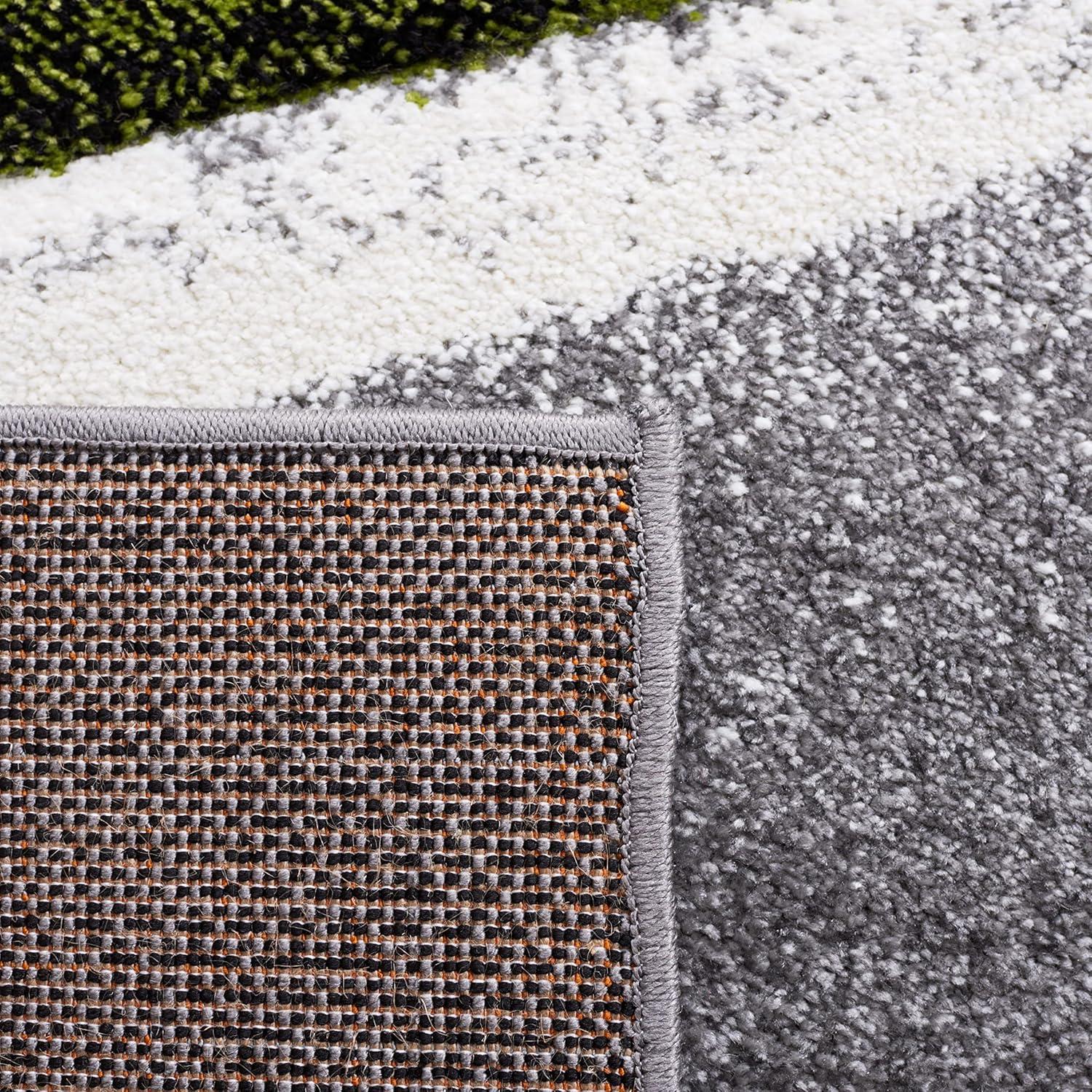 image:imageSAFAVIEH Hollywood Collection Area Rug 53 x 76 Grey amp Blue MidCentury Modern Design NonShedding amp Easy Care Ideal for High Traffic Areas in Living Room Bedroom HLW766FGreyGreen