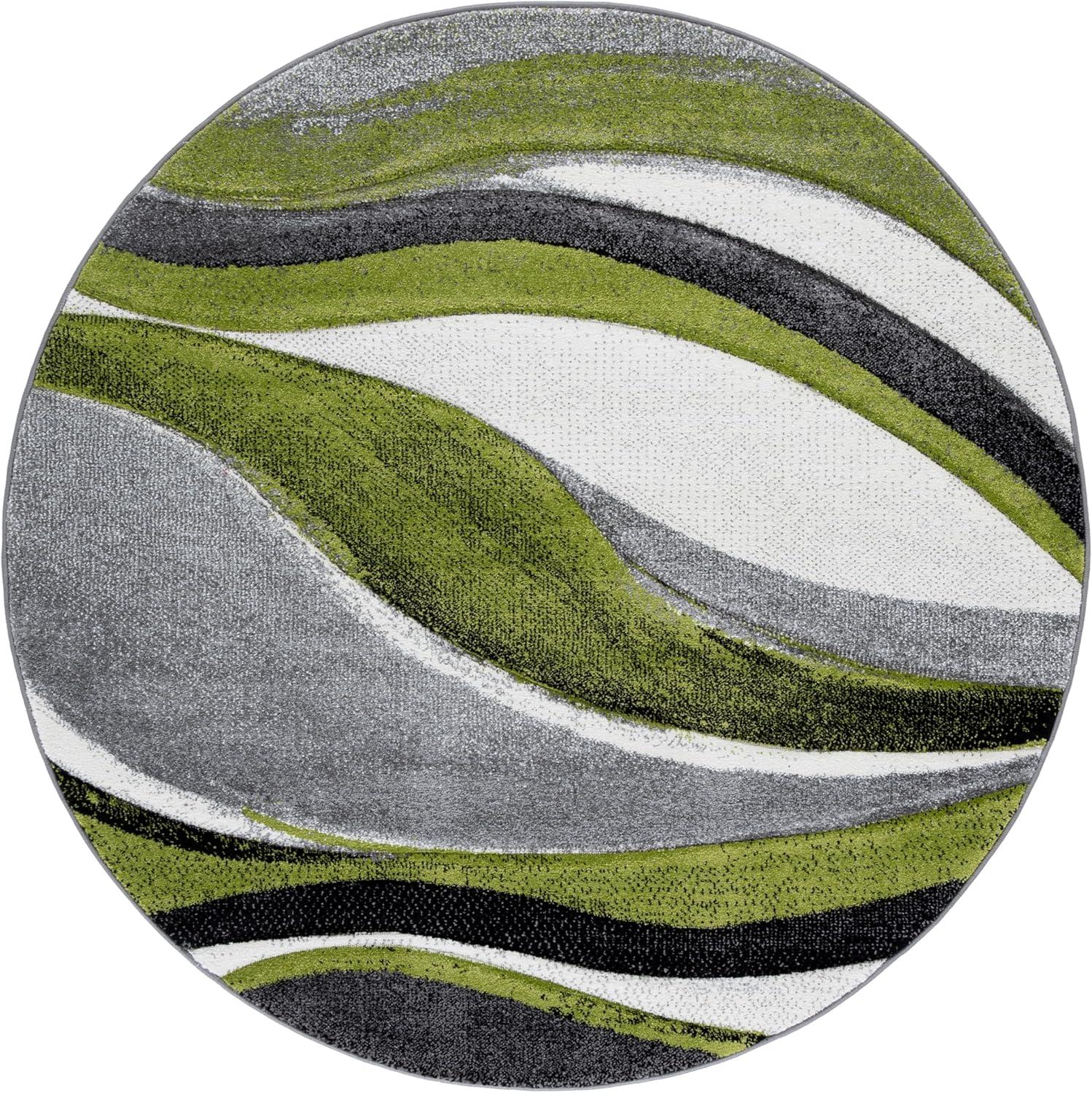 image:imageSAFAVIEH Hollywood Collection Area Rug 53 x 76 Grey amp Blue MidCentury Modern Design NonShedding amp Easy Care Ideal for High Traffic Areas in Living Room Bedroom HLW766FGreyGreen