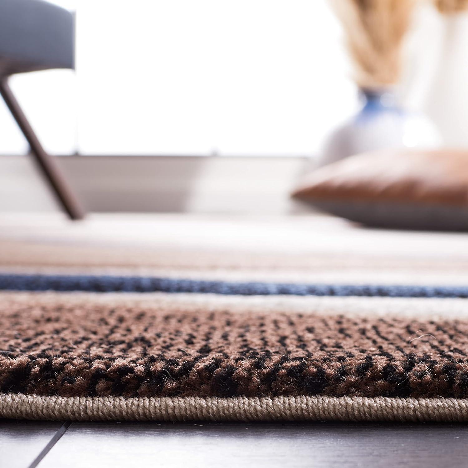 image:imageSAFAVIEH Hollywood Collection Area Rug 53 x 76 Grey amp Blue MidCentury Modern Design NonShedding amp Easy Care Ideal for High Traffic Areas in Living Room Bedroom HLW766FBeigeBlue