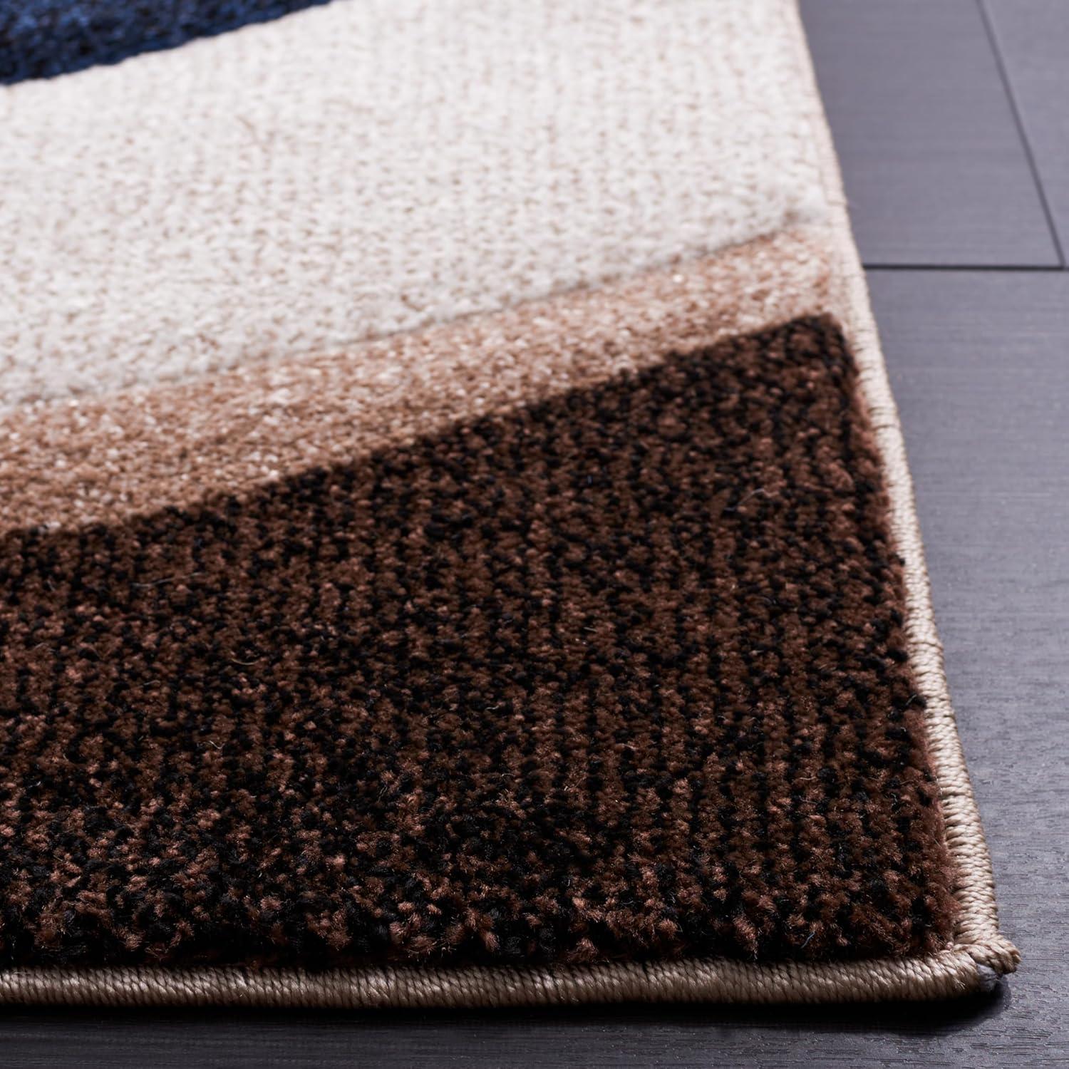 image:imageSAFAVIEH Hollywood Collection Area Rug 53 x 76 Grey amp Blue MidCentury Modern Design NonShedding amp Easy Care Ideal for High Traffic Areas in Living Room Bedroom HLW766FBeigeBlue
