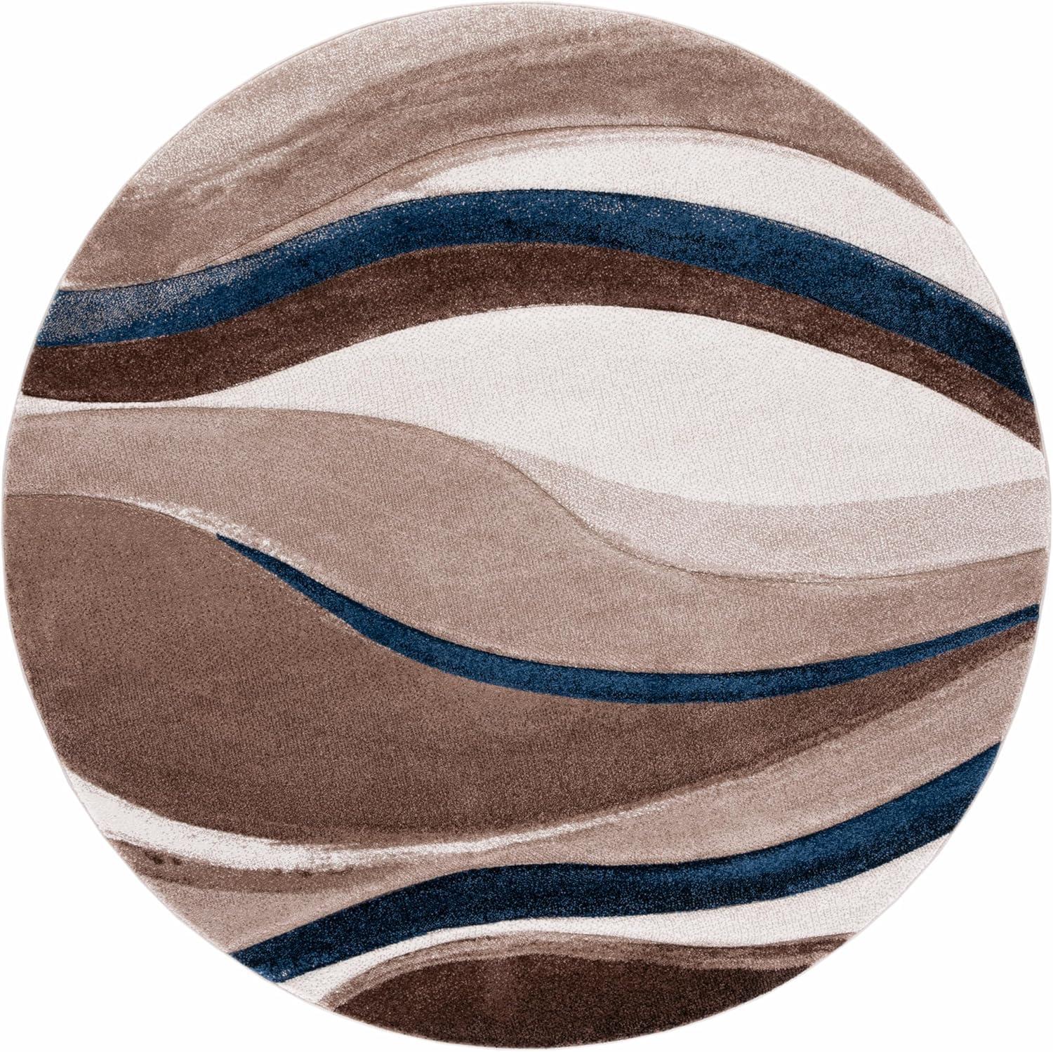 image:imageSAFAVIEH Hollywood Collection Area Rug 53 x 76 Grey amp Blue MidCentury Modern Design NonShedding amp Easy Care Ideal for High Traffic Areas in Living Room Bedroom HLW766FBeigeBlue