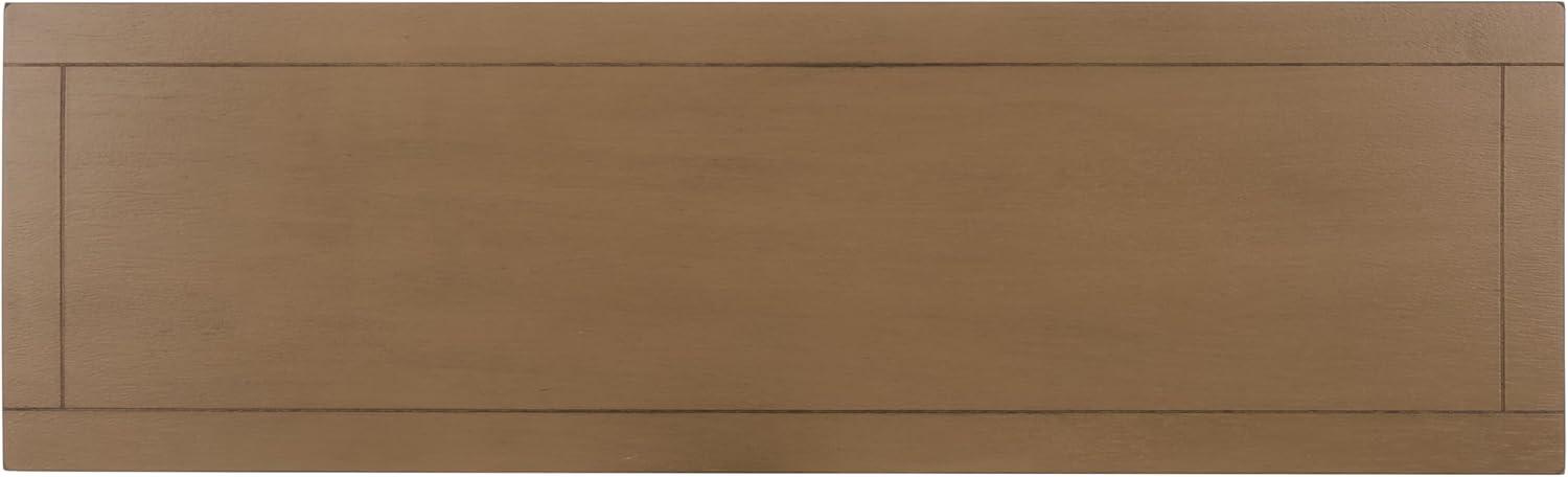 image:imageSAFAVIEH Home Collection Christa Entryway Console Table Blue Solid Wood 3Drawer Storage Sofa Table with Rattan Baskets AMH5737HDesert Brown