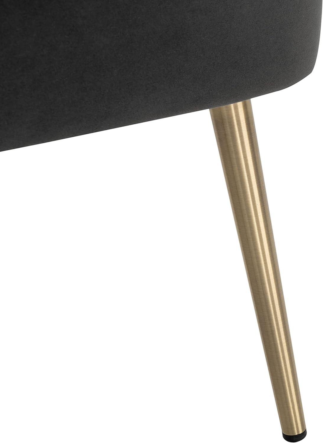 image:imageSAFAVIEH Home Collection Dublyn Black VelvetGold Accent ChairBlack