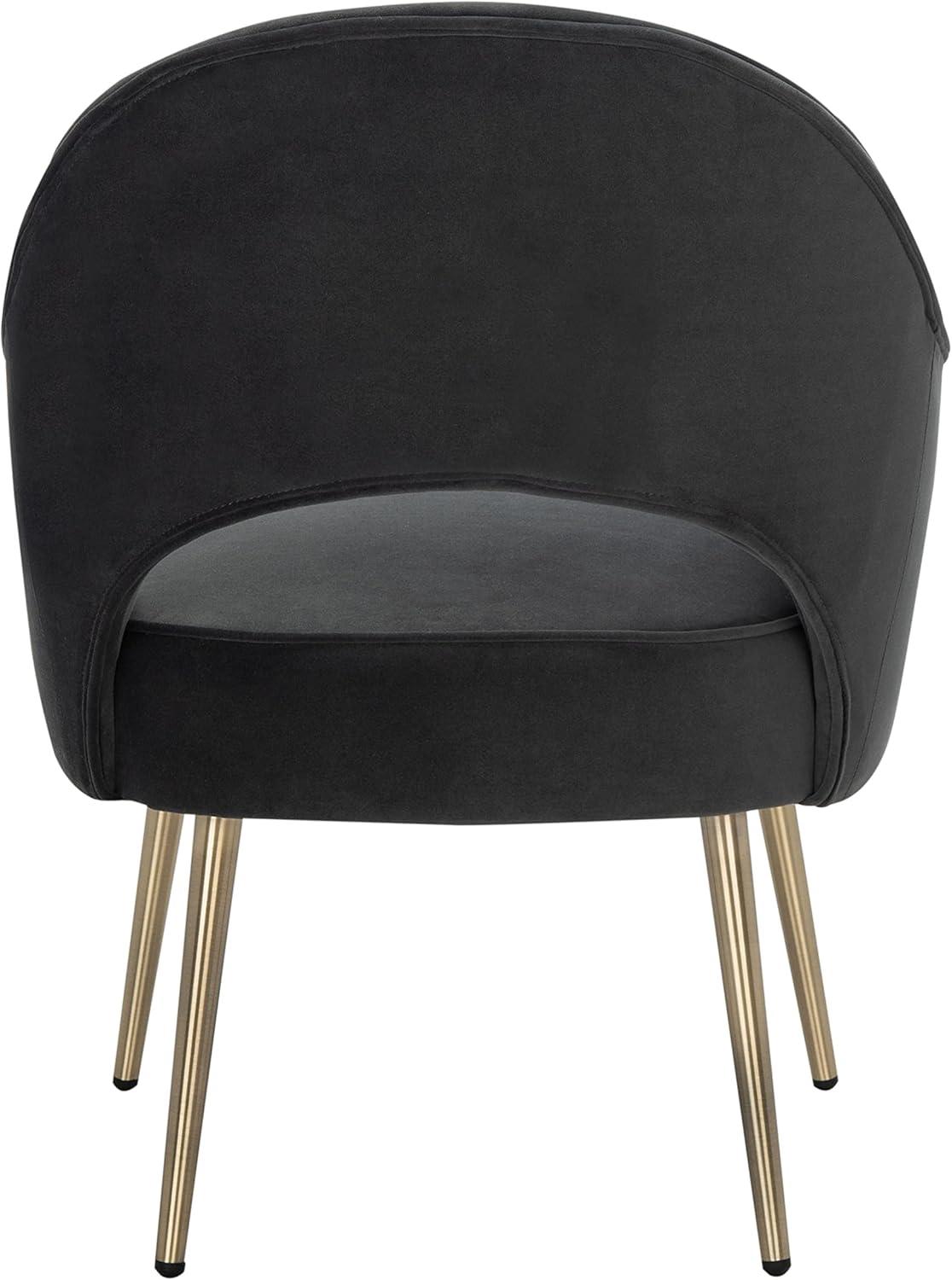 image:imageSAFAVIEH Home Collection Dublyn Black VelvetGold Accent ChairBlack