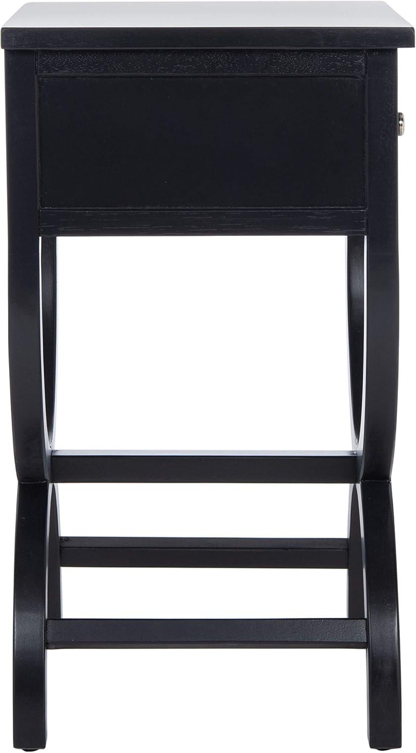 image:imageSAFAVIEH Home Collection Maxine Walnut Brown 1Drawer Accent Table Nightstand Bedside Accent Table Fully AssembledBlack
