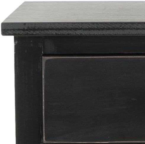 image:imageSAFAVIEH Home Collection Maxine Walnut Brown 1Drawer Accent Table Nightstand Bedside Accent Table Fully AssembledBlack