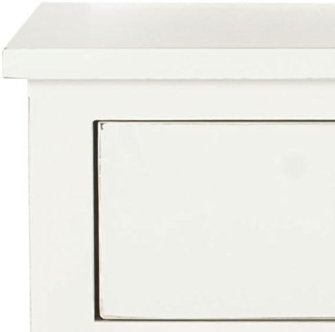 image:imageSAFAVIEH Home Collection Maxine Walnut Brown 1Drawer Accent Table Nightstand Bedside Accent Table Fully AssembledOff White