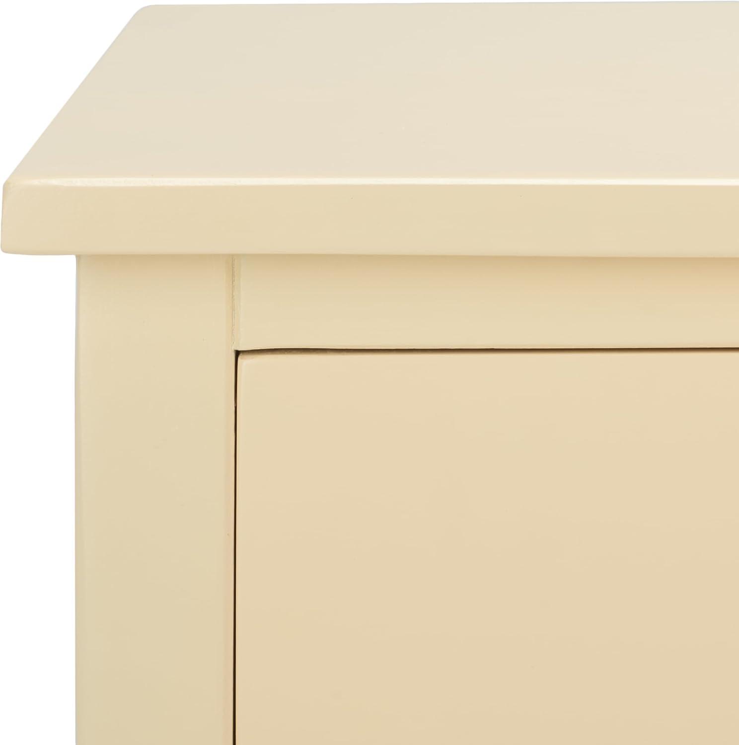 image:imageSAFAVIEH Home Collection Maxine Walnut Brown 1Drawer Accent Table Nightstand Bedside Accent Table Fully AssembledVanilla