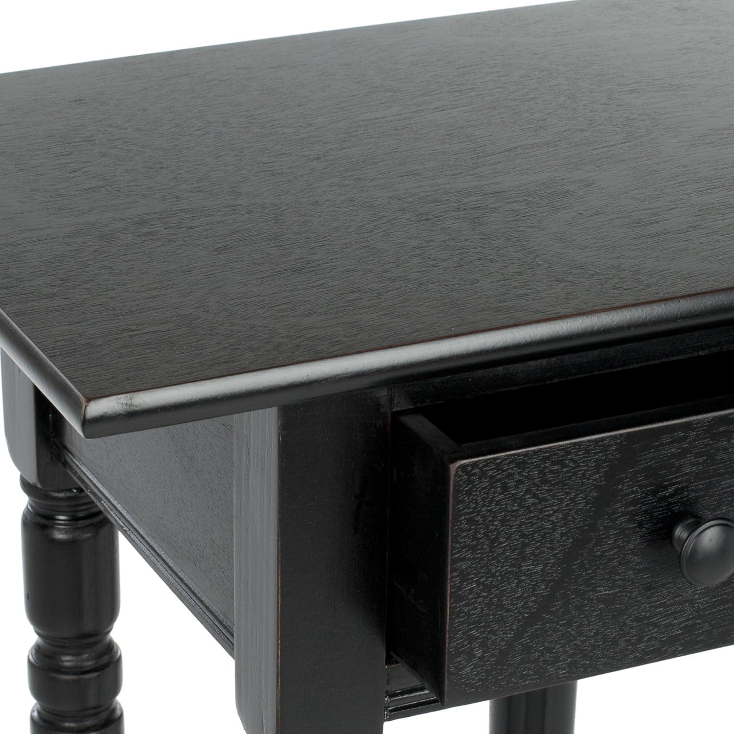 image:imageSAFAVIEH Home Collection Sabrina Cherry Side Table with DrawerDistressed Black