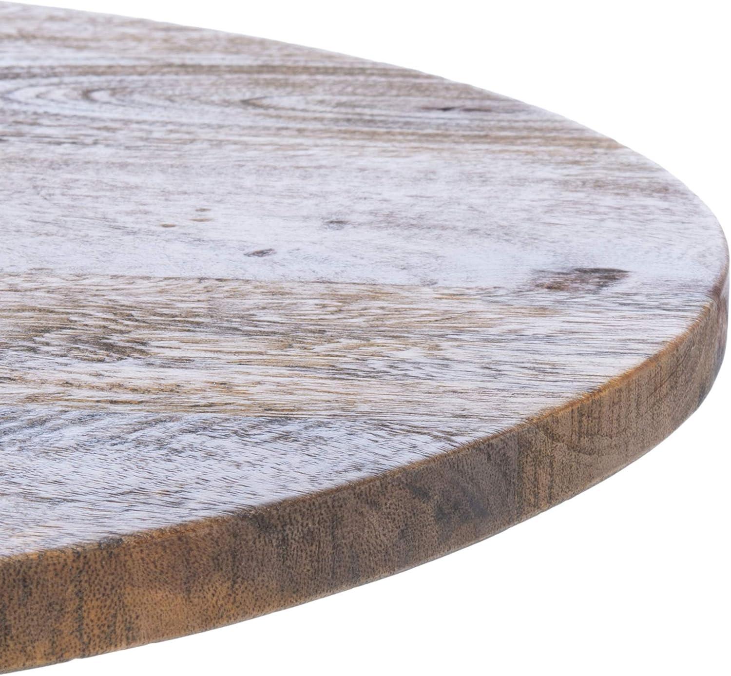 image:imageSAFAVIEH Home Collection Whent Coastal Grey White Wash and Black Round Accent TableHoney Brown Wash Black