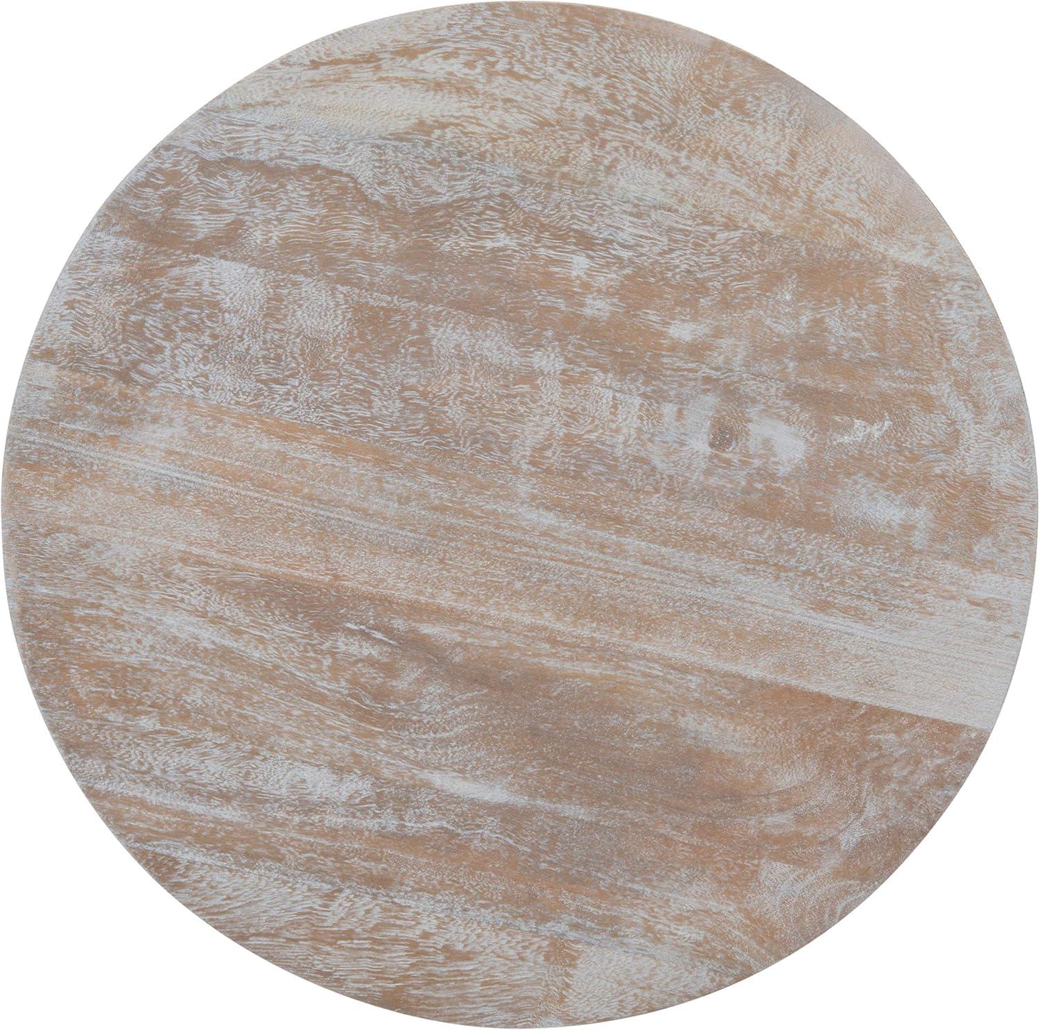 image:imageSAFAVIEH Home Collection Whent Coastal Grey White Wash and Black Round Accent TableWhite Washed Black