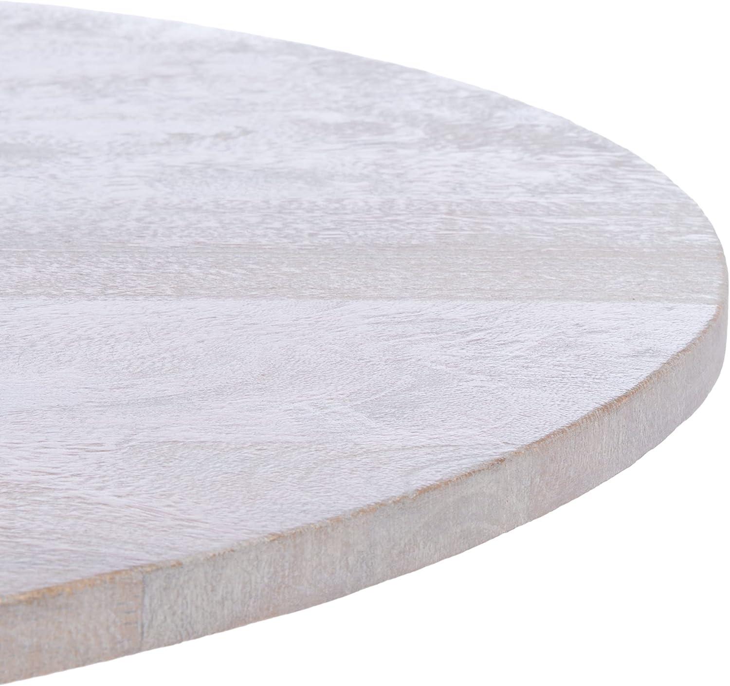image:imageSAFAVIEH Home Collection Whent Coastal Grey White Wash and Black Round Accent TableWhite Washed Black
